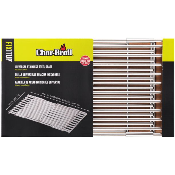 Char-Broil Universal Stainless Steel Grate Grill, 14x19.5 Inch