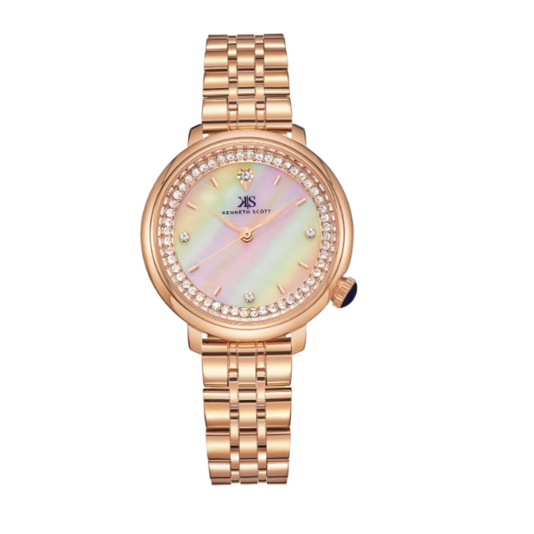 Kenneth Scott Women's Analog Mother Of Pearl Dial Watch, K23518 Series