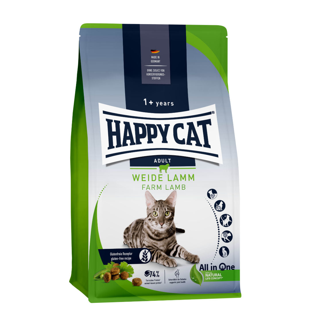 Happy Cat Adult Weide-Lamm Lamb Dry Cat Food For Cats, 1+ Year Old, 10kg
