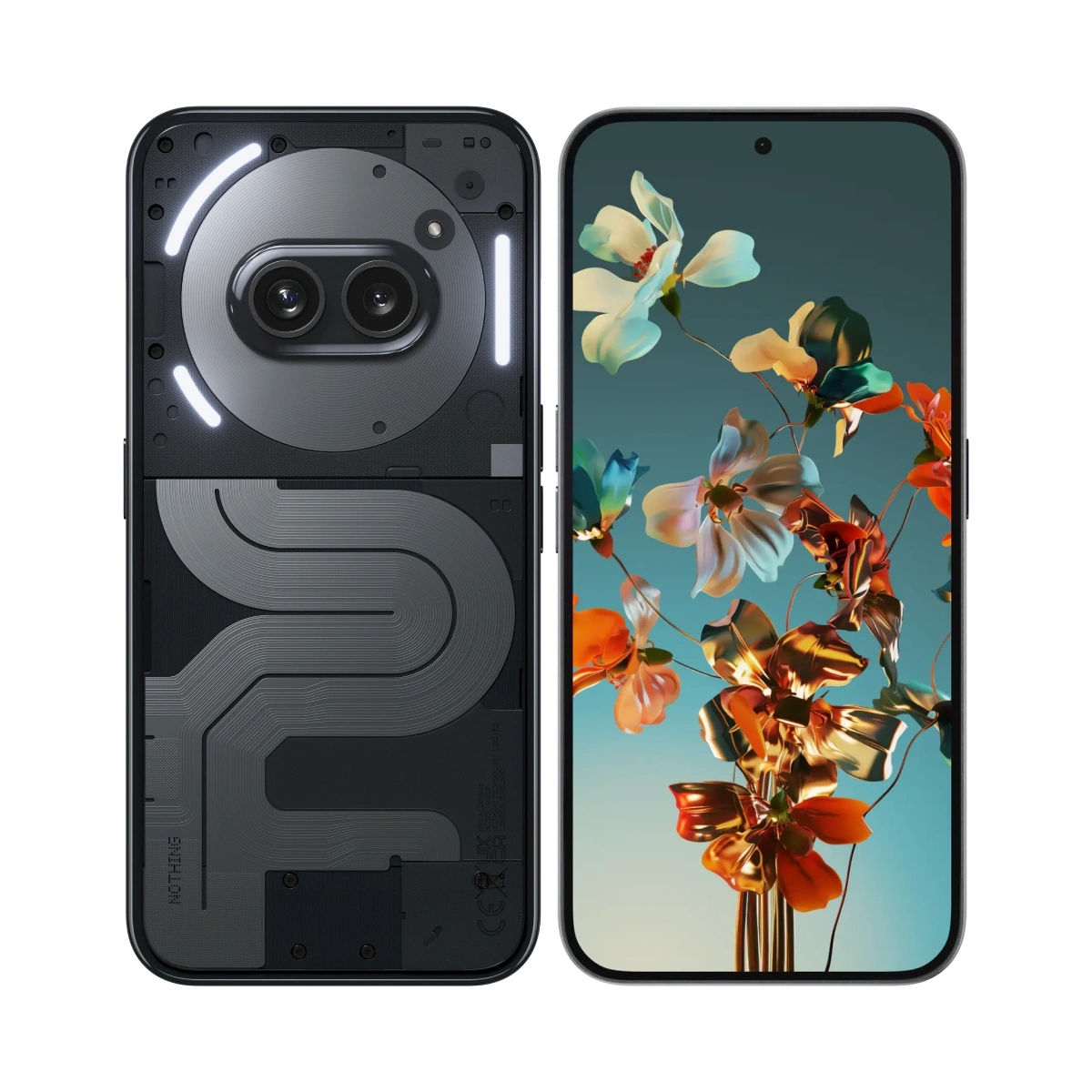 هاتف Nothing Phone 2a Plus 5G، ذاكرة وصول عشوائي (RAM) سعة 12 جيجابايت، سعة تخزين 256 جيجابايت، لون أسود، واجهة Glyph