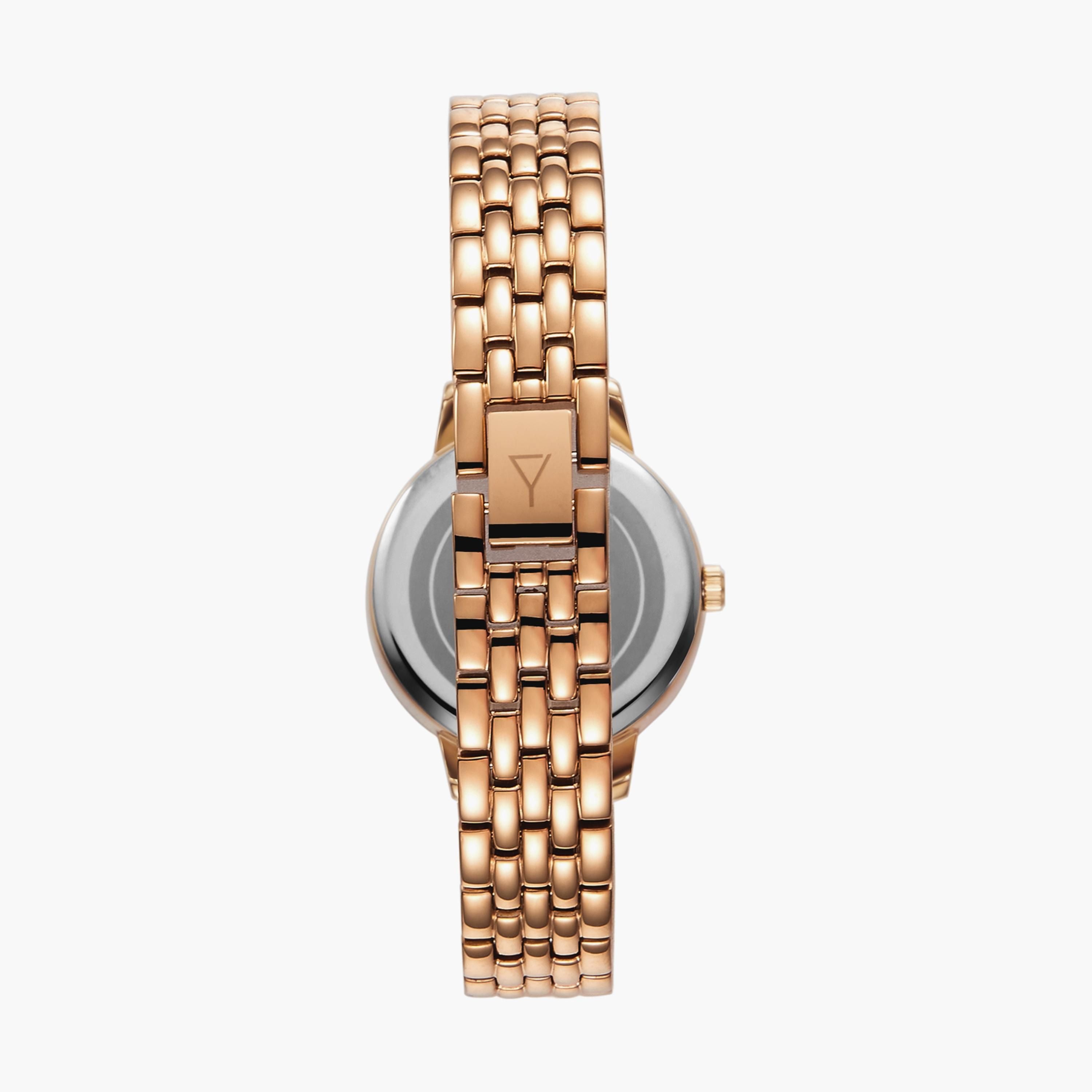 Ecstacy Women's Analog Rose Gold Dial Watch, E23505-RBKK Series