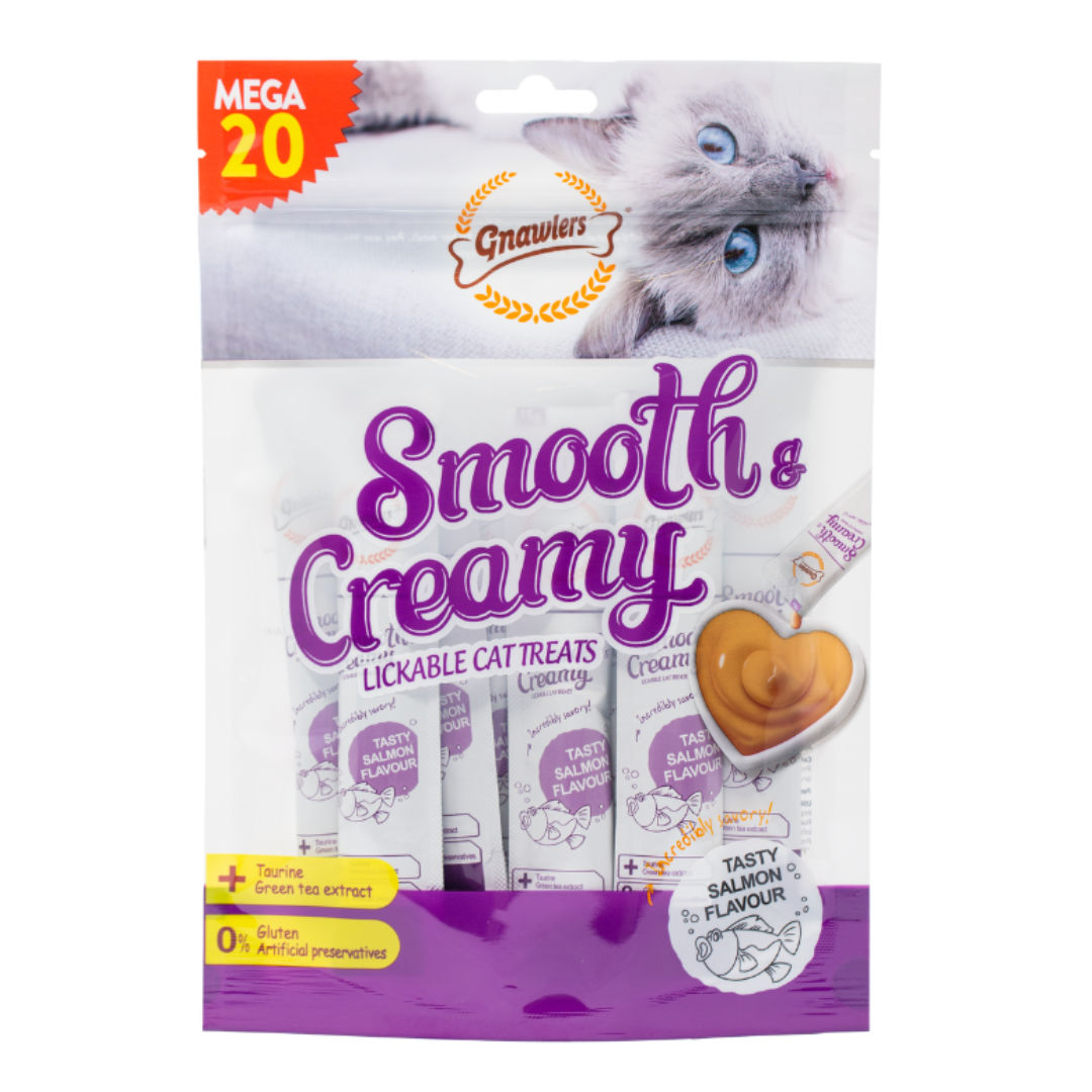 Gnawlers Smooth & Creamy Lickable Cat Treats, 20-Pieces x 15gm