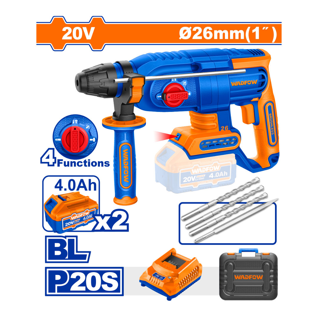 WADFOW Cordless Rotary Hammer, 20V