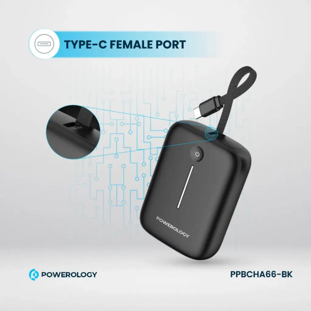 Powerology 10000mAh Power Bank, Compact and Portable