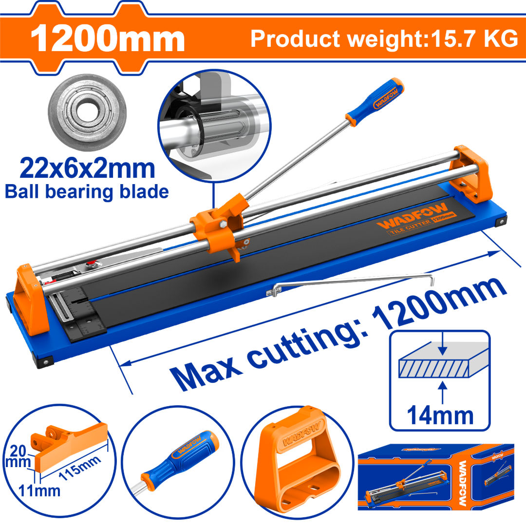 قاطع البلاط اليدوي WADFOW، قاعدة فولاذية شديدة التحمل، قطع دقيق