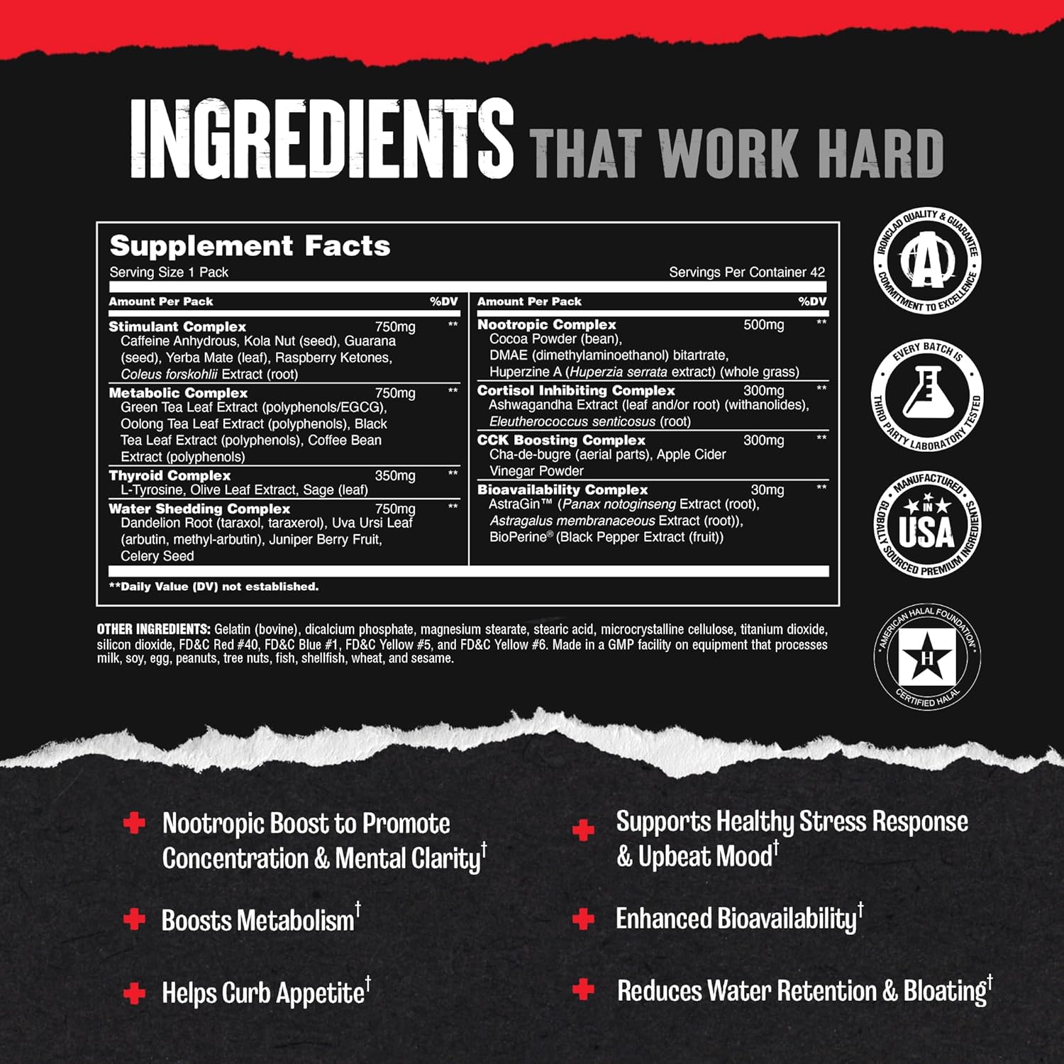 Universal Nutrition Animal Cuts 42 Packs, Advanced Fat Burning & Cutting Formula