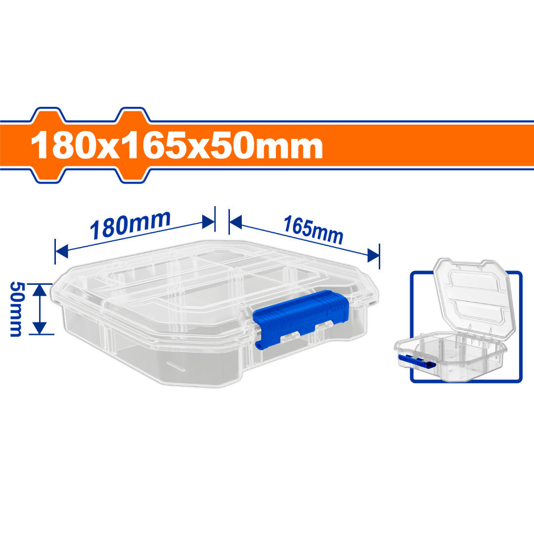 WADFOW Transparent Organizer, PP Plastic Storage Box with Removable Dividers