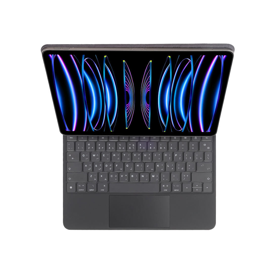 Levelo AeroBoard Saffanio Leather Wireless Keyboard, Adjustable Angle To 130°, For Apple iPad Pro 11", 12.9" & 13" Model, Black
