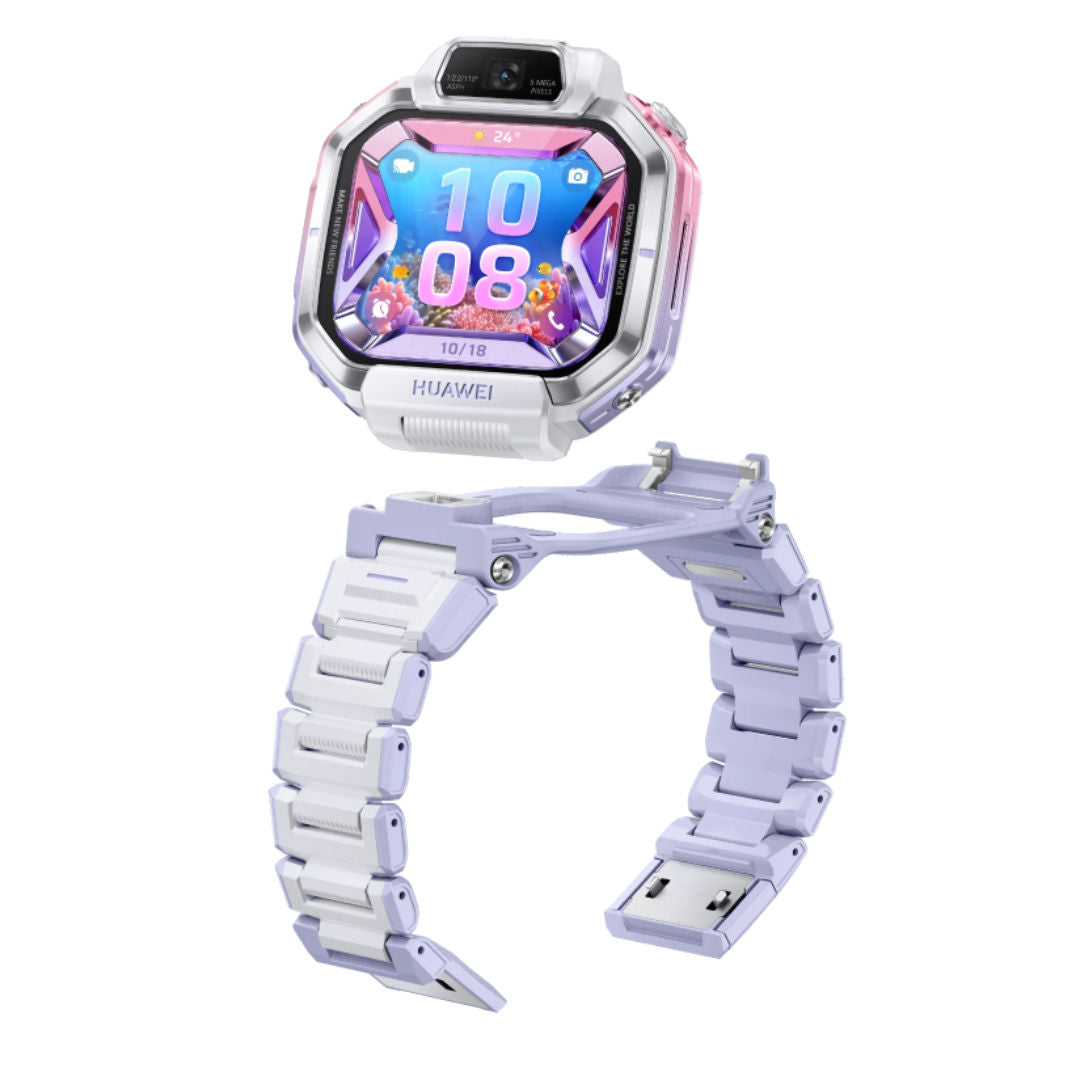 ساعة «Huawei Watch KIDS X1 Pro» الذكية - تصميم قابل للدوران بزاوية 360 درجة، تحديد دقيق للموقع، مكالمات فيديو عالية الدقة، كاميرات بدقة 5 ميجابكسل و13 ميجابكسل، سعة تخزين 64 جيجابايت