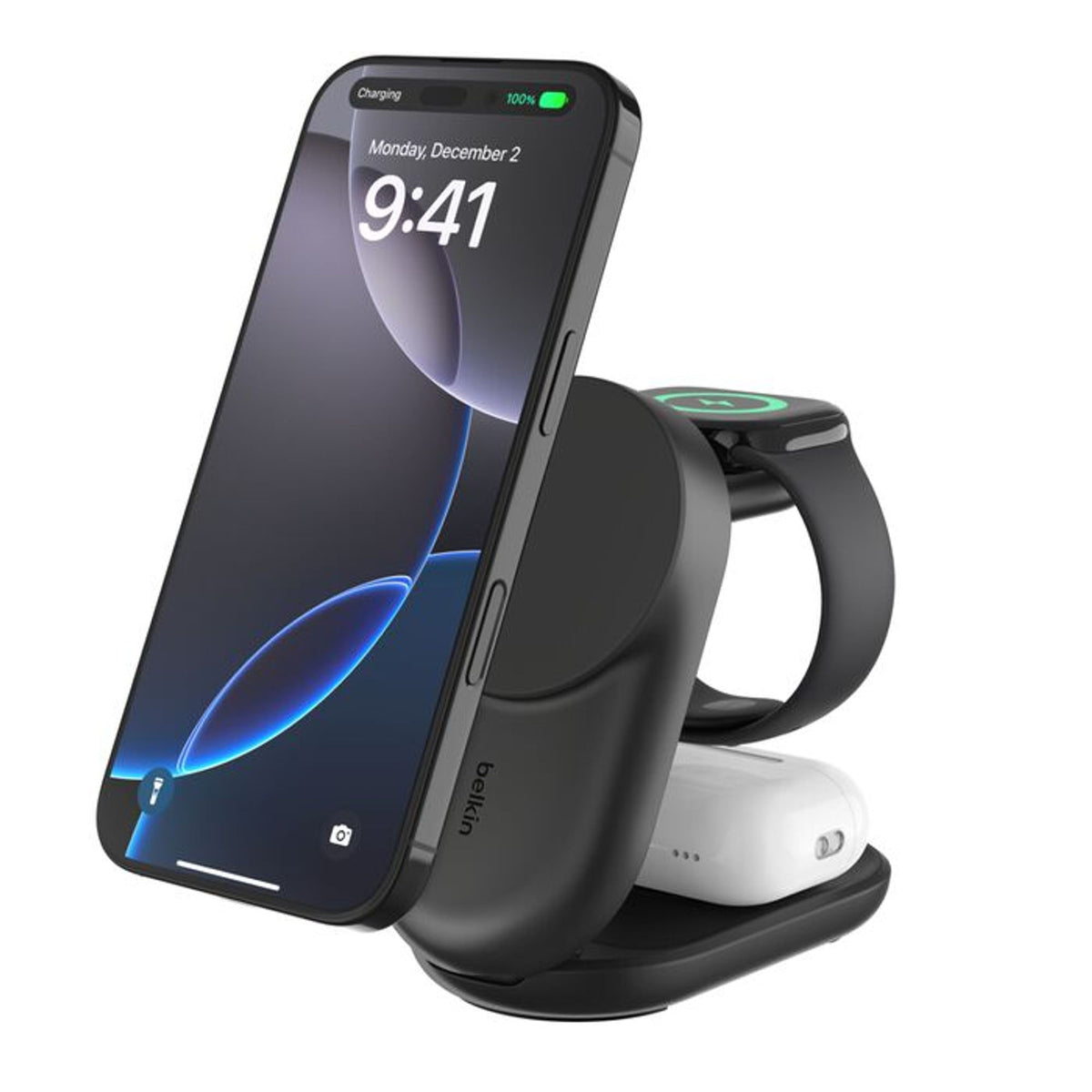 Belkin UltraCharge Qi2 3 in 1 Foldable Charging Stand 25W
