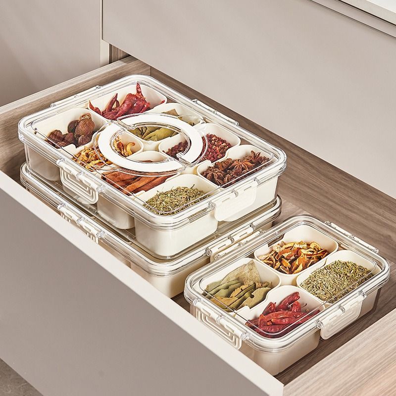 8 Compartment Spice Organizer Box - Green