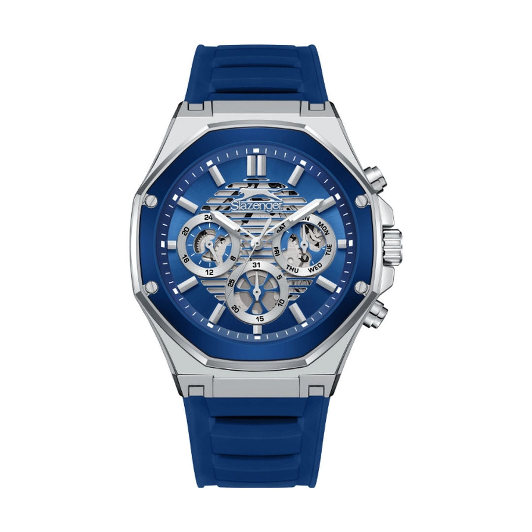 Slazenger Gents Multifunction Analog Watch with Silicone Band, 44mm