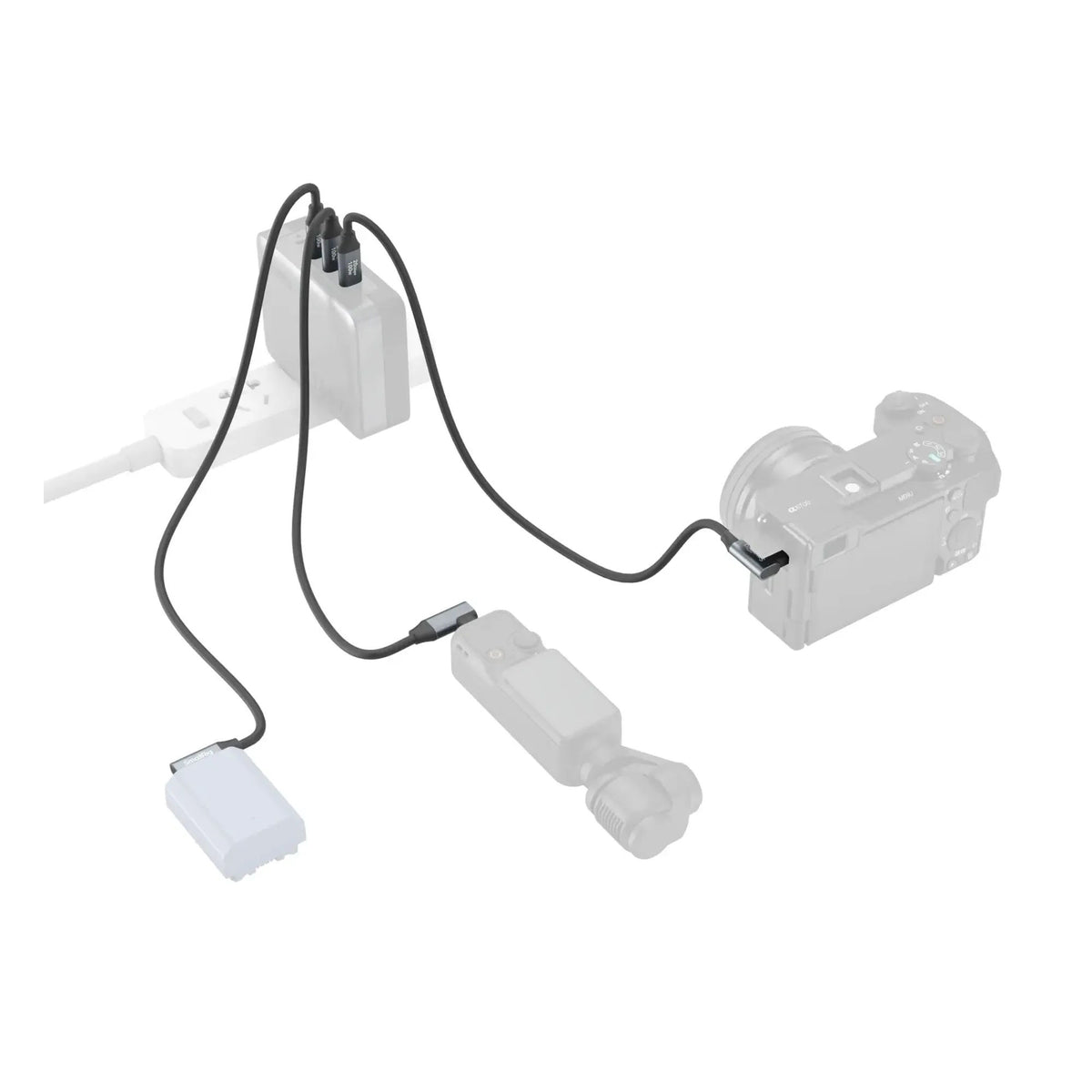 SmallRig Straight to Right-Angle USB-C to USB-C Data Cable, 23.6-Inch, 60cm