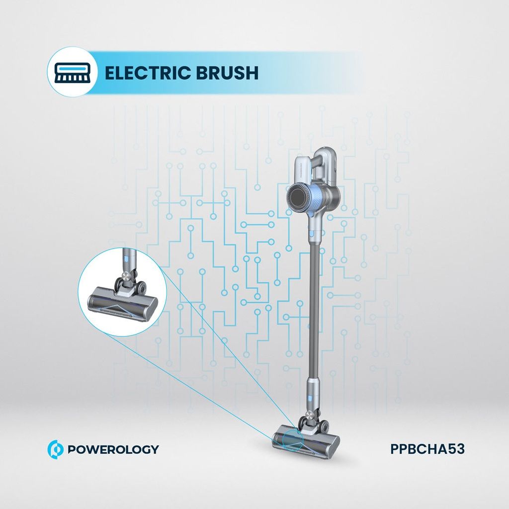 Powerology Cordless Stick Vacuum Cleaner with Detachable Battery, Dark Gray