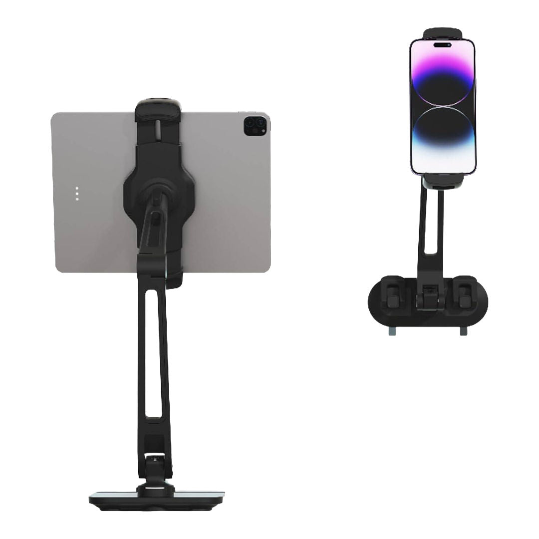 Powerology Adjustable Long Arm 360° Rotatable Suction Phone Holder, Black