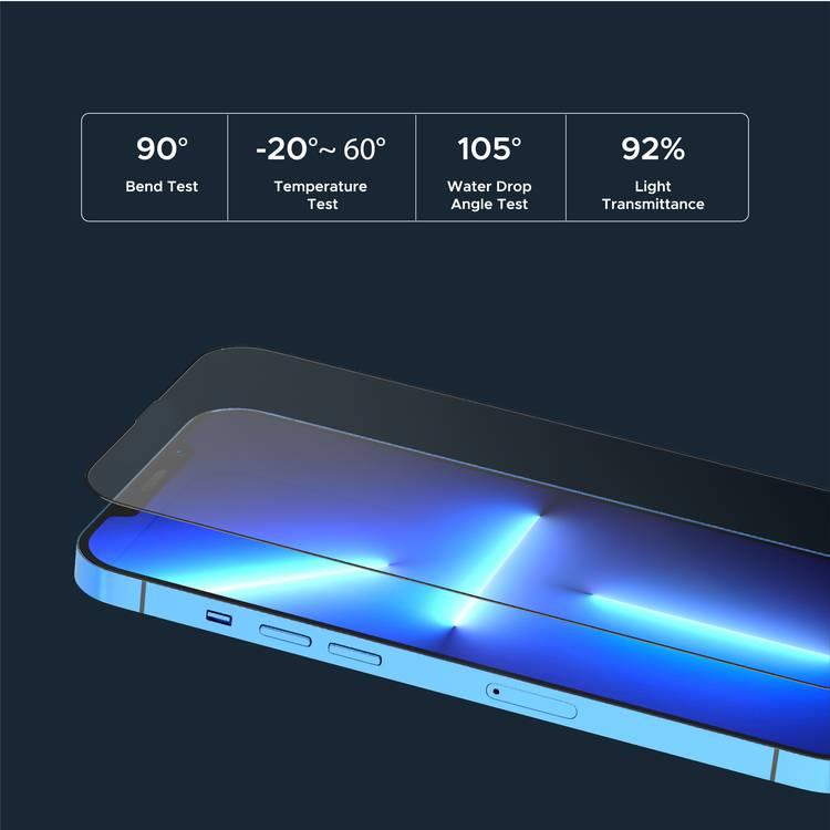 Levelo Anti-Static Twice Tempered Glass Screen Protector For iPhone 13 Pro / Pro Max, Non-Breakable Edges