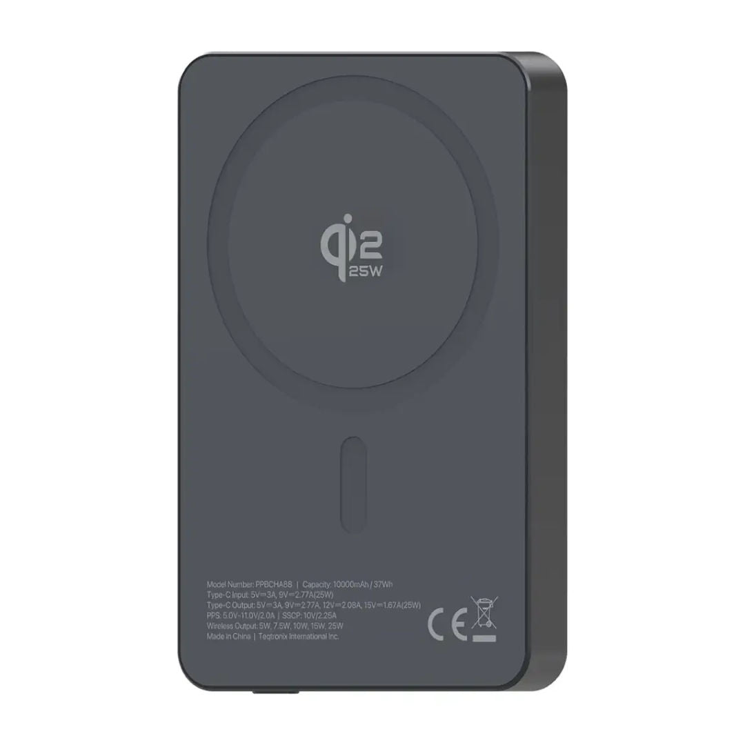 Powerology Blanc25 10000mAh MagSafe Power Bank, Gray