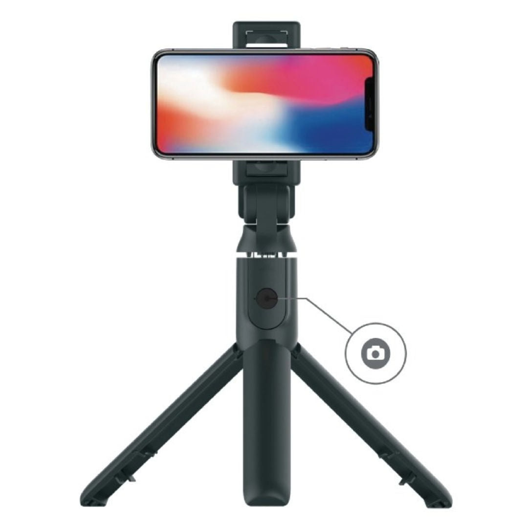 Porodo Bluetooth Selfie Stick with Tripod Stand & Remote Shutter 1m Extension, Black
