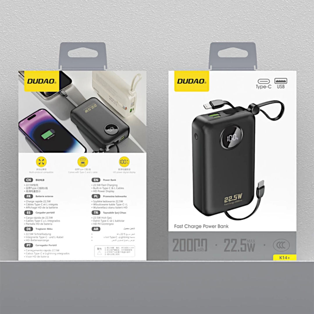 DUDAO K14+ Power Bank PD+QC 22.5W 20000mAh