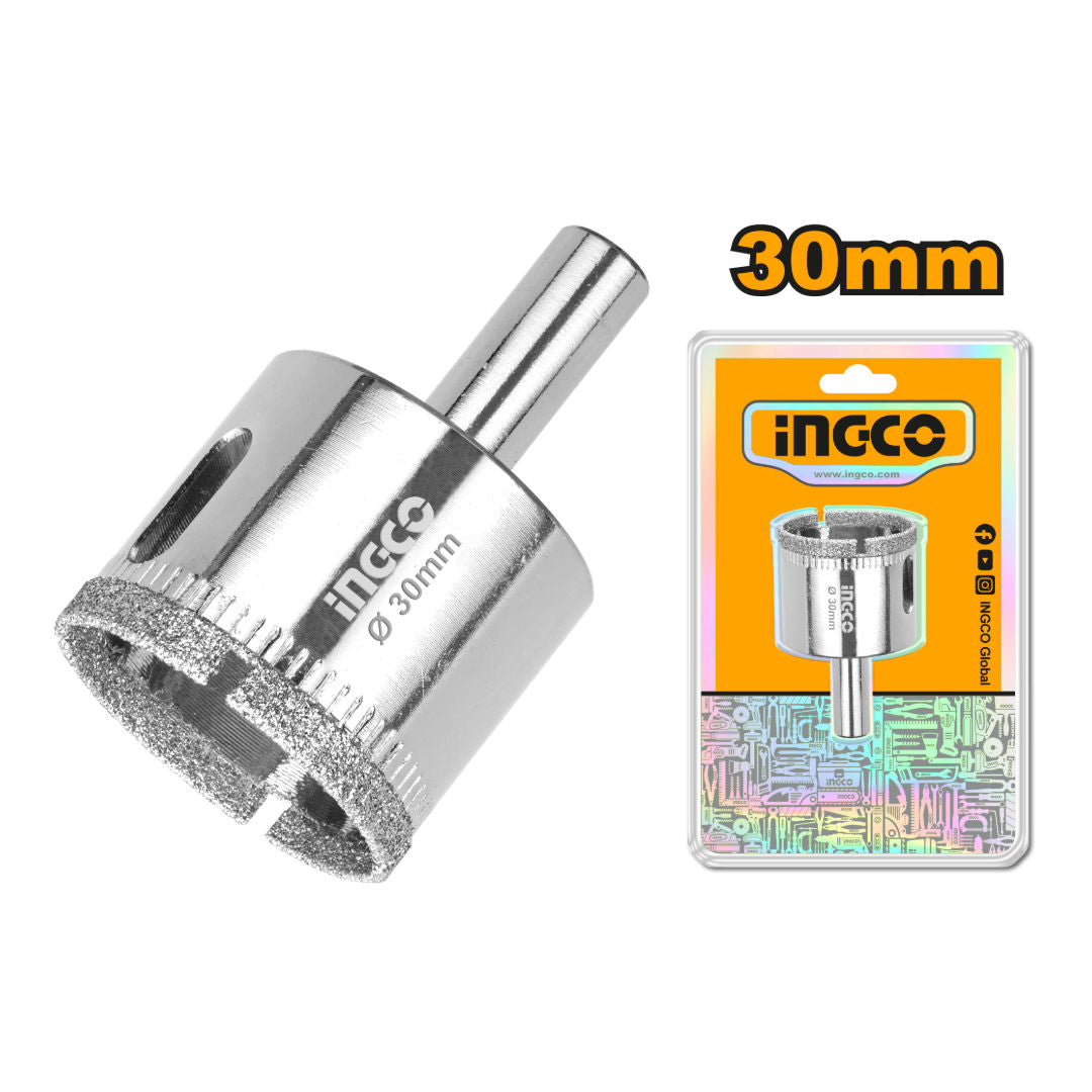 INGCO Diamond Hole Saw, Wet Cutting With Water, Ideal for Tile & Glass