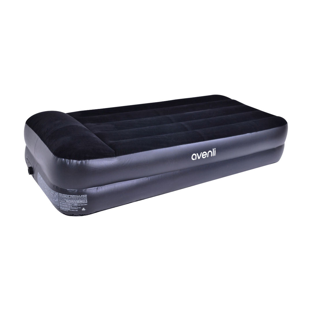 Jilong Avenli Twin Airbed With Built-In Electric Pump, Black, 96x46cm