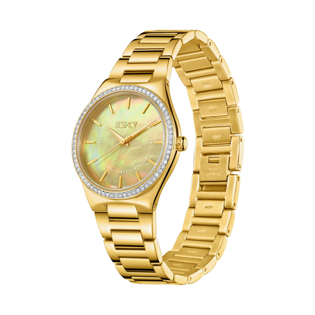 Ecstacy Women's Analog Green Dial Watch, E23507-GBGMH Series
