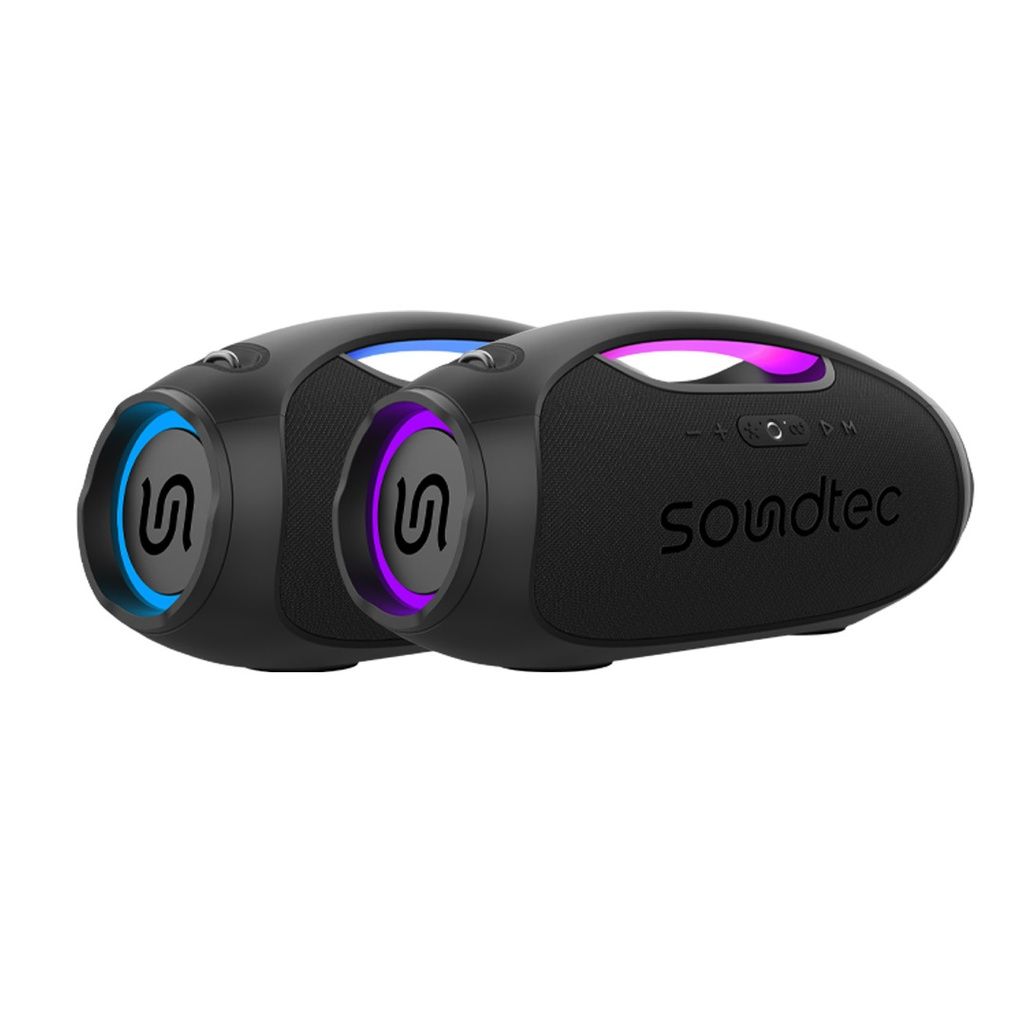 Porodo Soundtec Rush Bluetooth Speaker 120W with 5400mAh Power Bank, IPX6, Bluetooth 5.3, Black