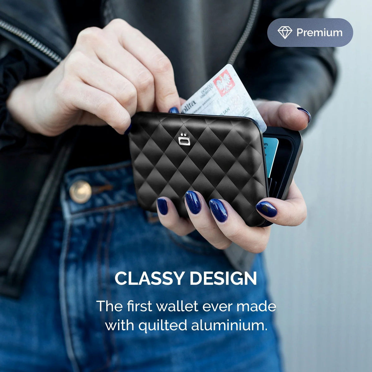 Ogon Helsinki Ladies Wallet Small Case Card Holder, Black