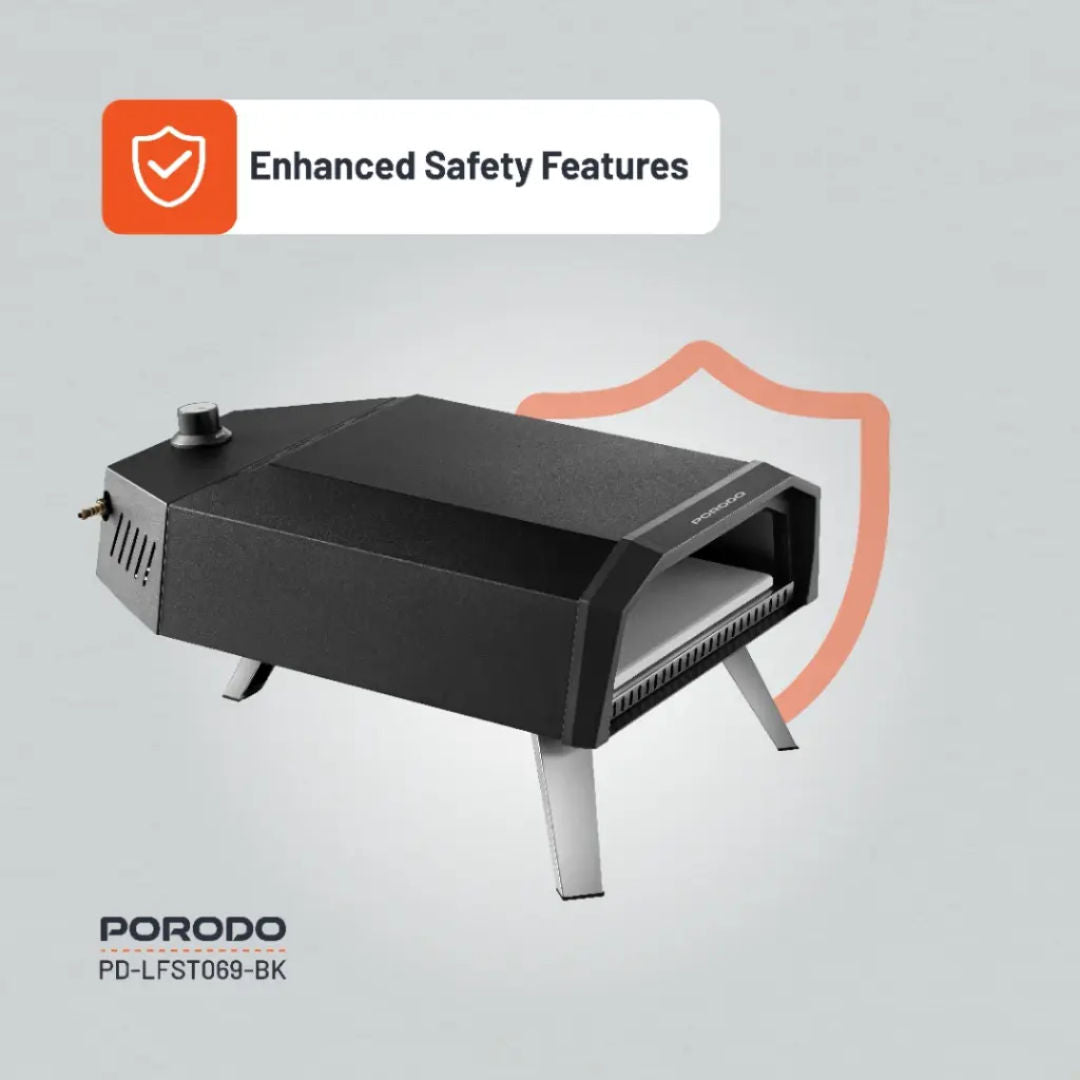 Porodo Lifestyle Pizza Outdoor Oven, 12", Black