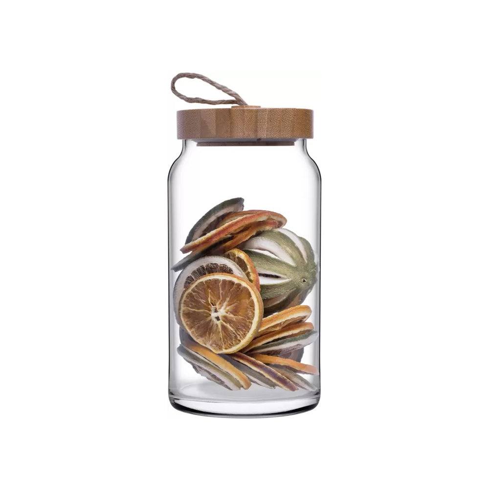 Pasabahce Classy Glass Jar with Bamboo Lid, 1130ml
