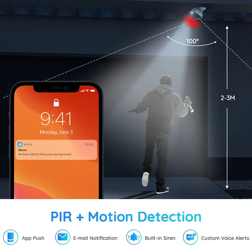 Reolink Lumus 4MP 2K WiFi Outdoor Security Camera-IP65, Color Night Vision, WCLMC2KP01