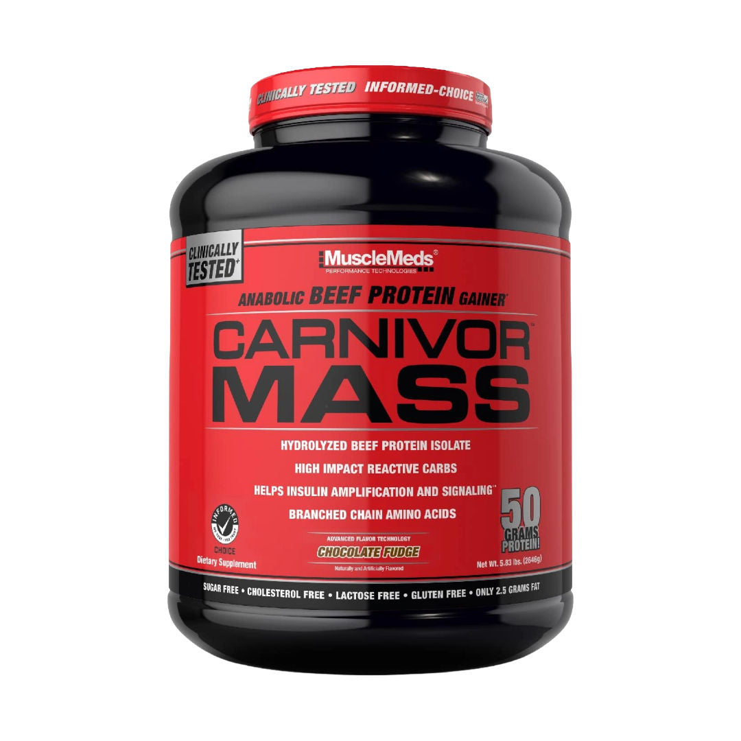 Carnivor Mass, Anabolic Beef Protein Gainer, Chocolate Fudge, 5.83 lbs, 2,646 gm