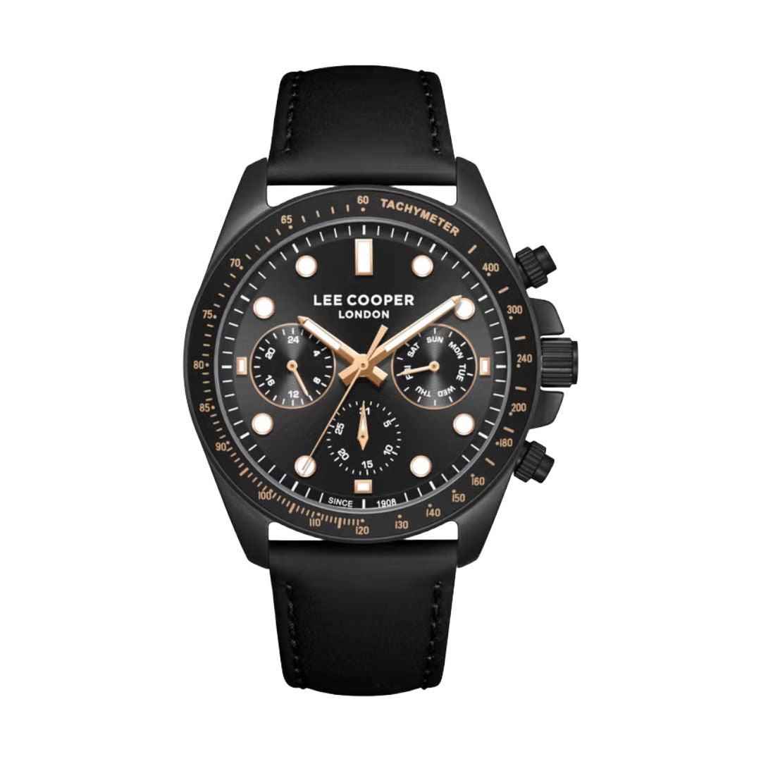 Lee Cooper Men's Leather Multifunction Watch, LC08233 Series