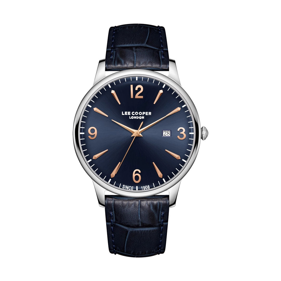 Lee Cooper Men's Green Dial Brown Leather Band Watch, LC08379.172