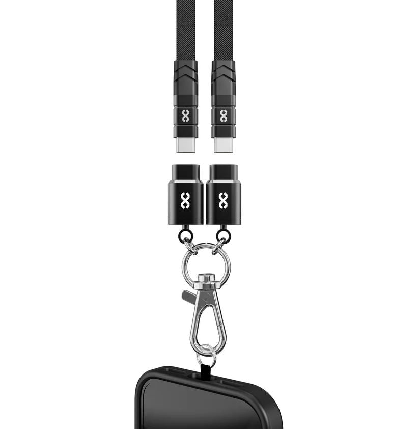 كابل Infinyty 2 في 1 USB-C إلى USB-C مضفر 60 وات، 1 متر