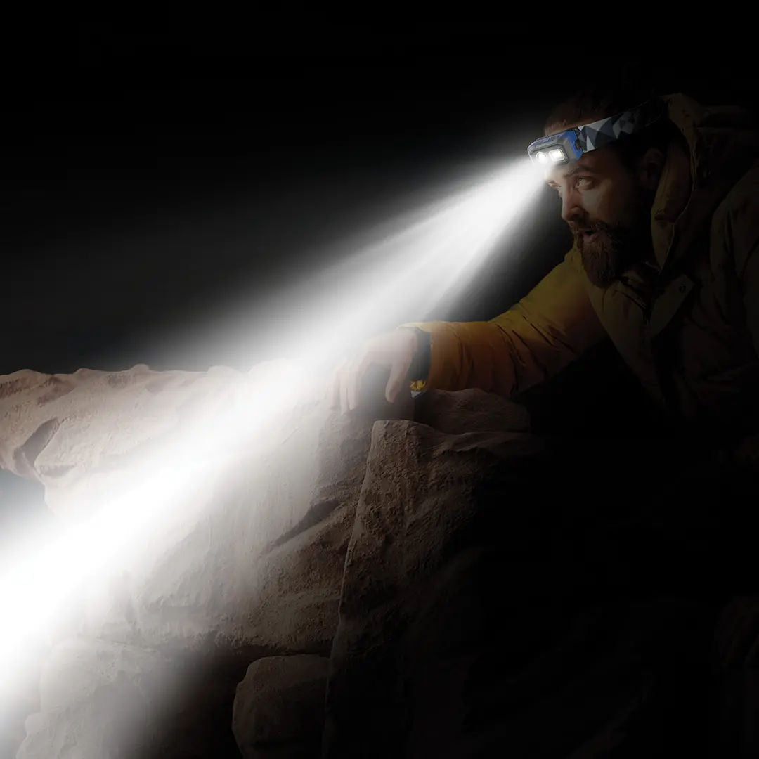 Powerology BrightVision Rechargeable LED Headlamp, Black