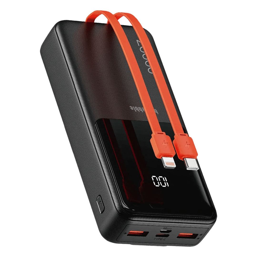 Blupebble Linkpod 20 20000Mah Built-In Cable Power Bank Black