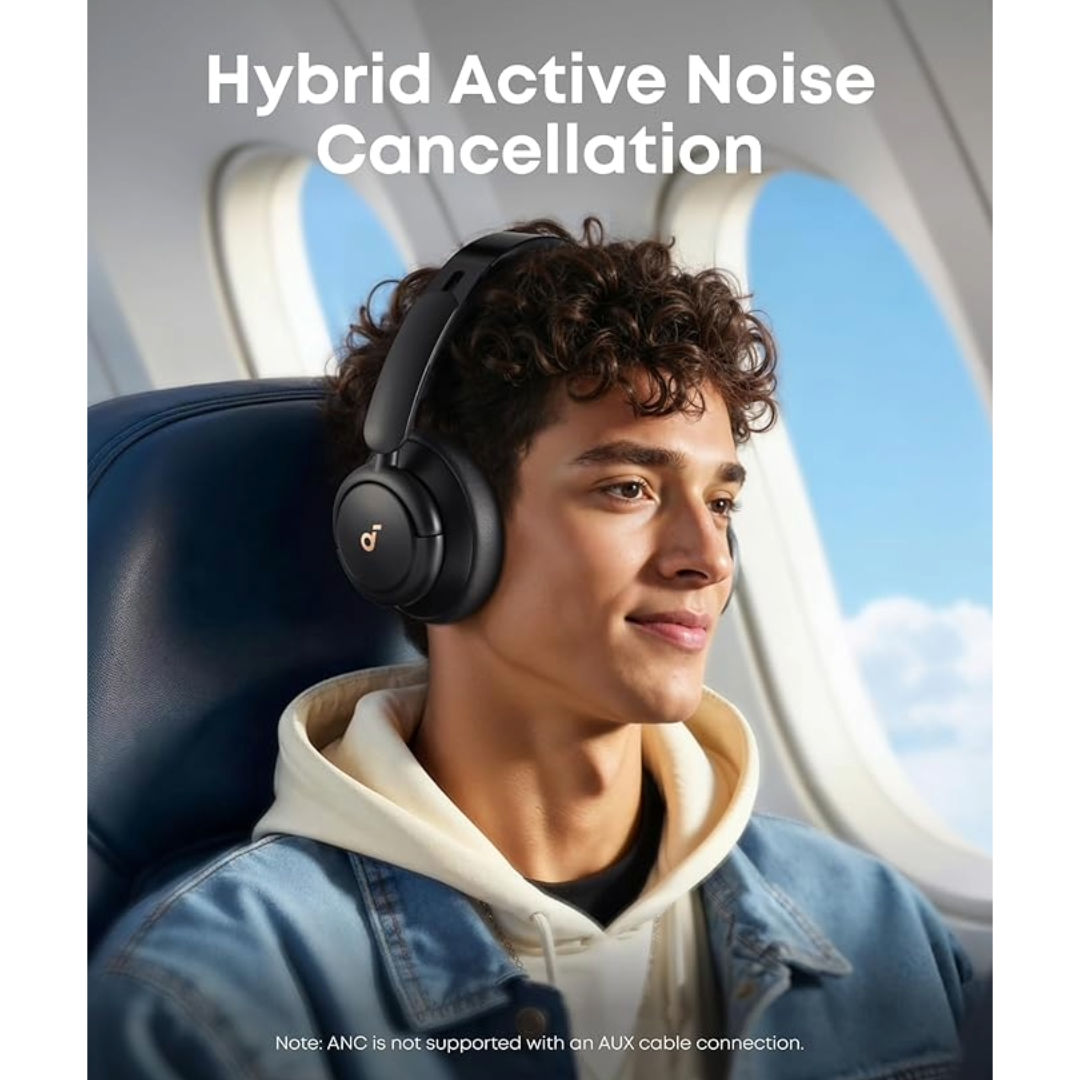 سماعات Anker Soundcore Life Q30 اللاسلكية، تقنية ANC الهجينة، صوت عالي الدقة، مدة تشغيل تصل إلى 60 ساعة، لون أزرق