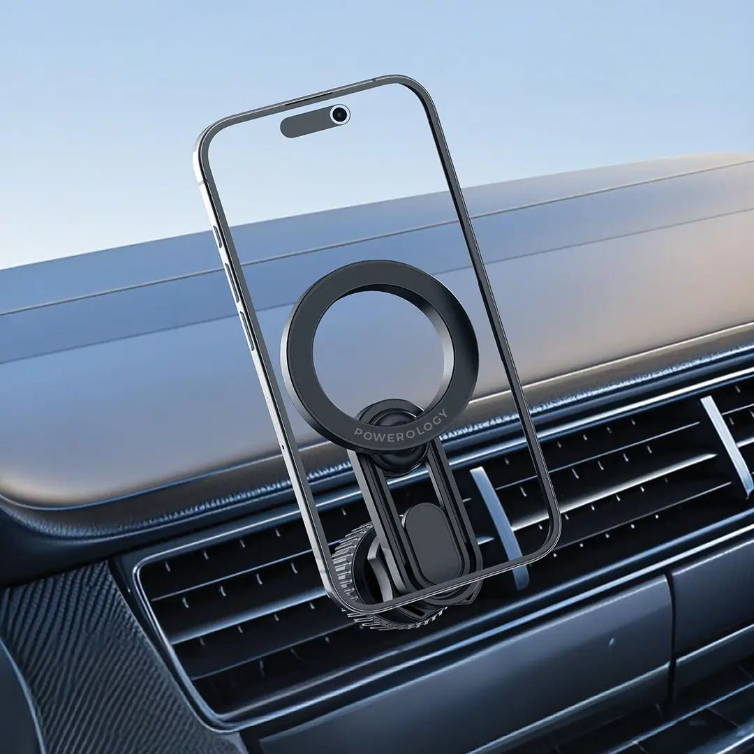 Powerology SnapMount MagSafe Car Holder, Black