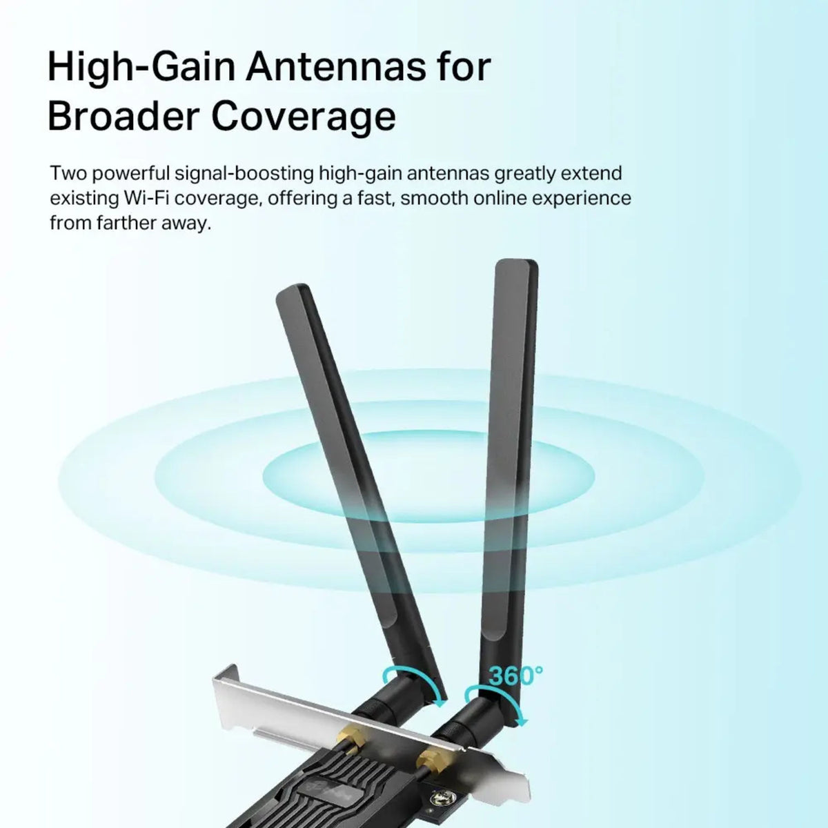 TP-Link Archer TX20E AX1800 Wi-Fi 6 and Bluetooth 5.2 PCIe Adapter, Dual High-Gain Antennas