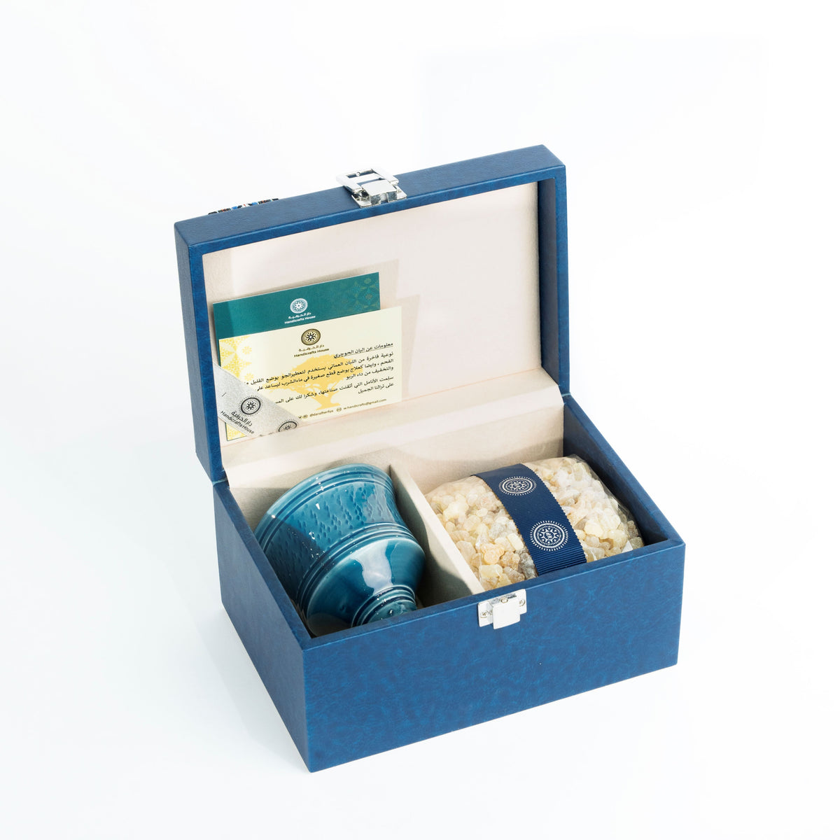 Frankincense Burner & Frankincense Gift Set in Leather Box, Assorted Colors