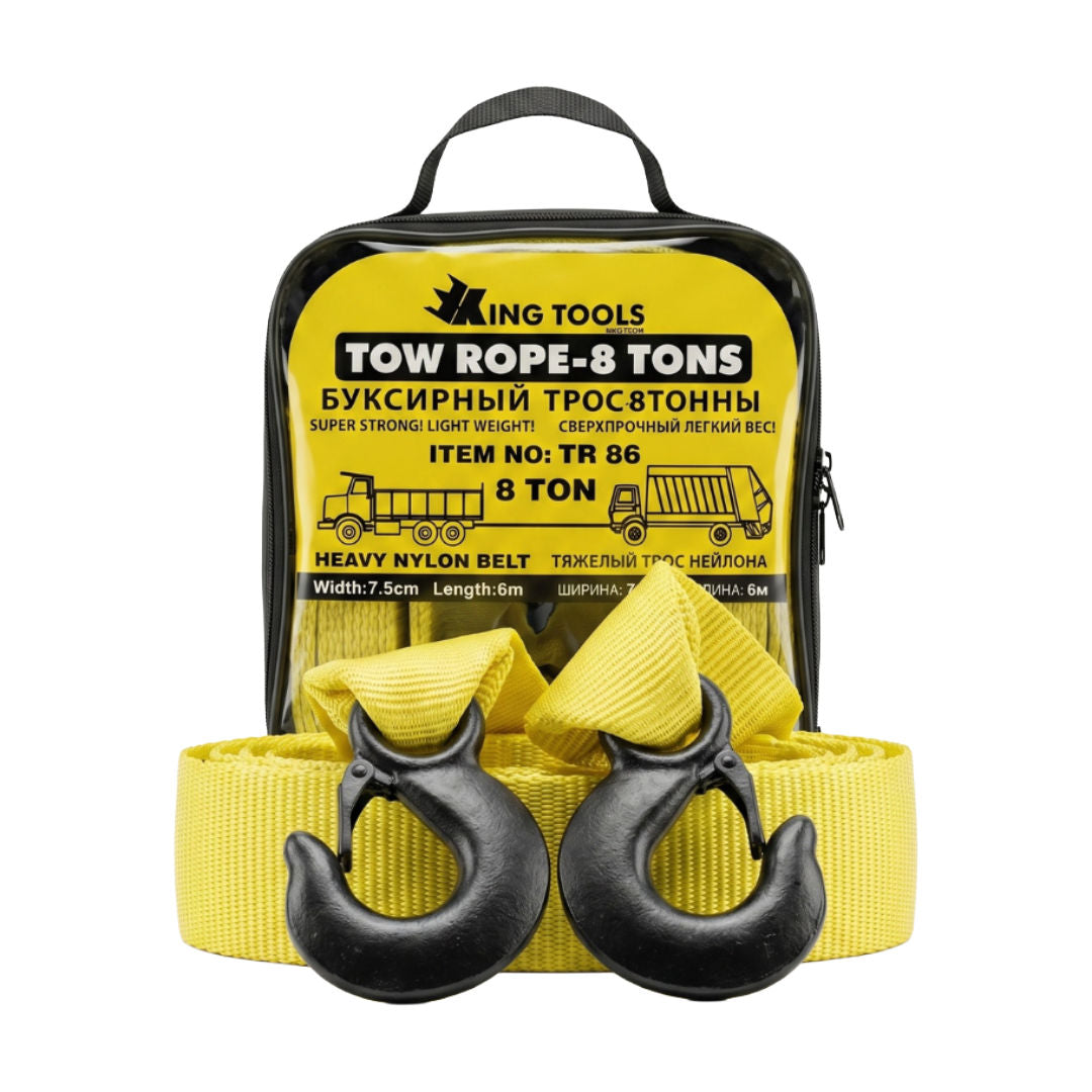 King Tools 8-Ton Heavy-Duty Nylon Tow Rope, Yellow