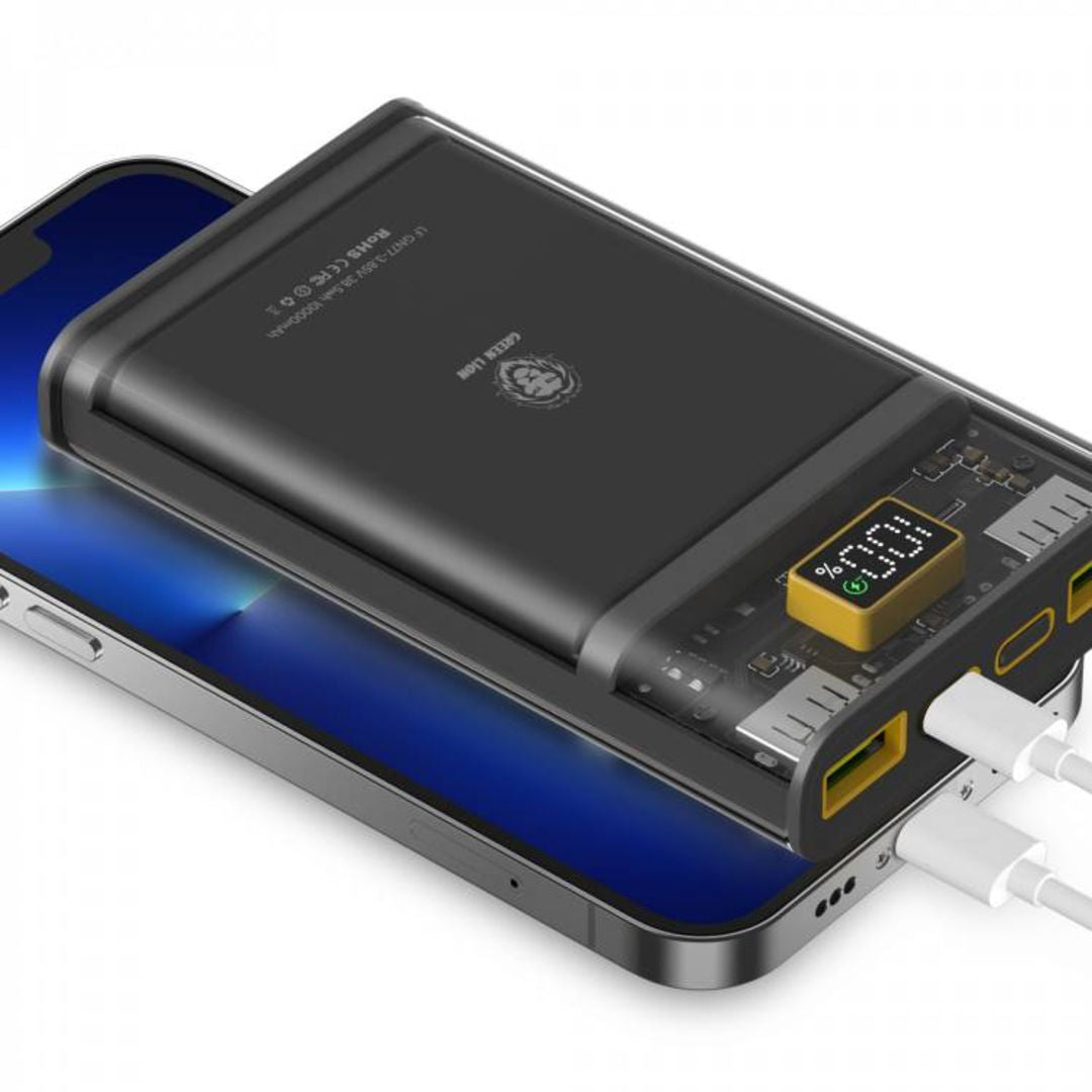 Green Lion Super Fast Transparent Power Bank 10000mAh, QC 22.5W + PD 20W, Clear