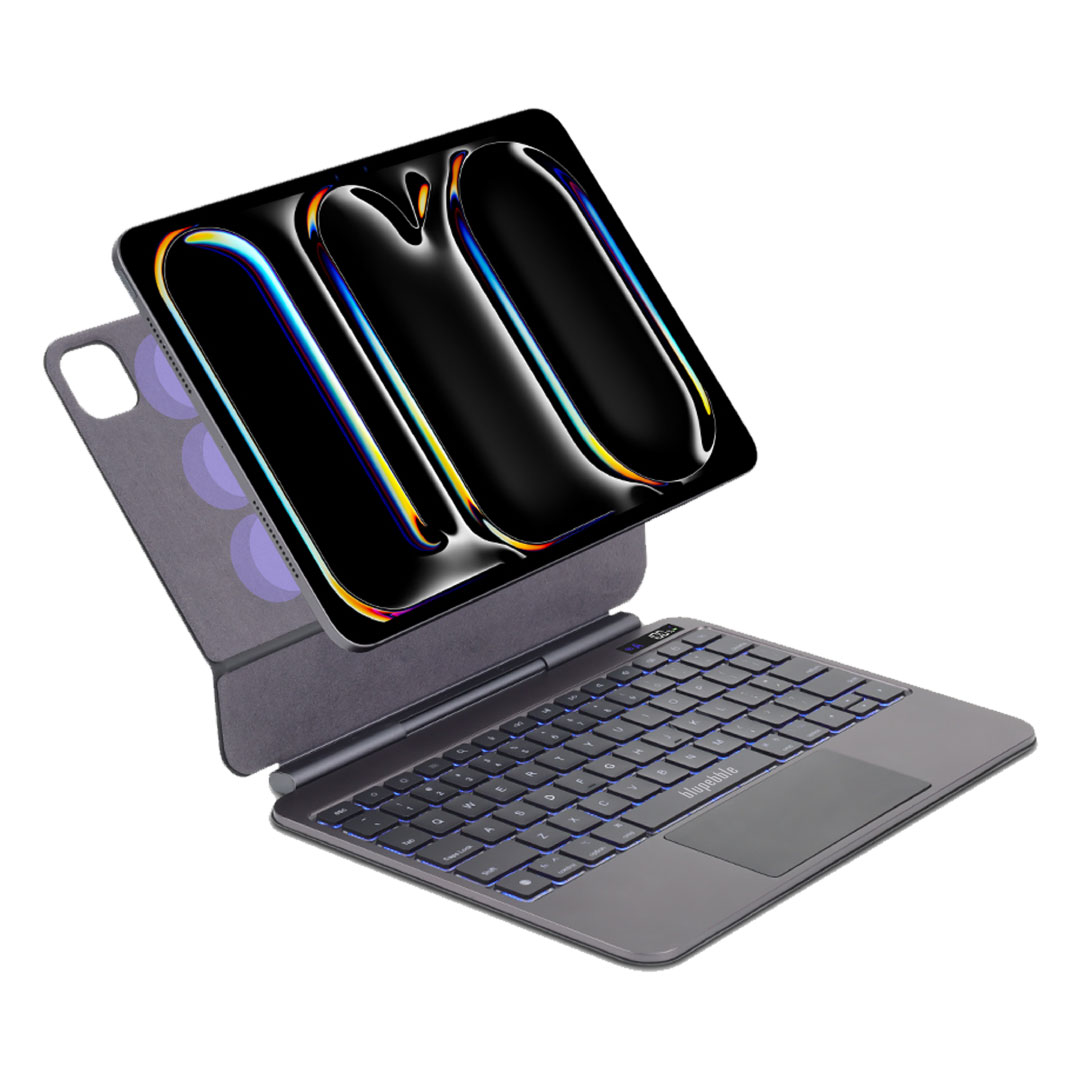 Blupebble iPad 10.9 / 11-Inch 2025 Magic Folio Keyboard with Trackpad, Black