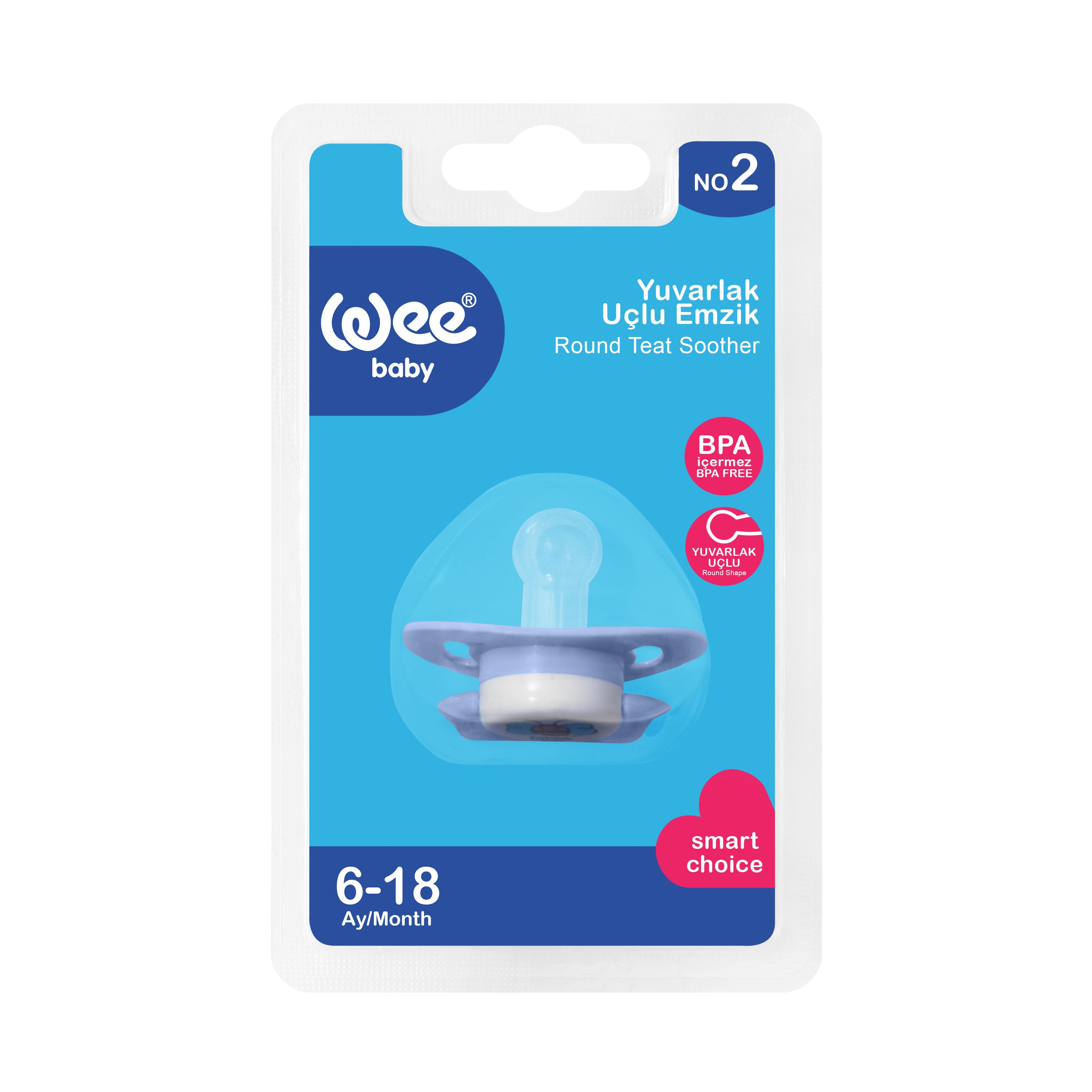Weebaby Opaque Oval Body Round Teat Soother No.2, blister, 830