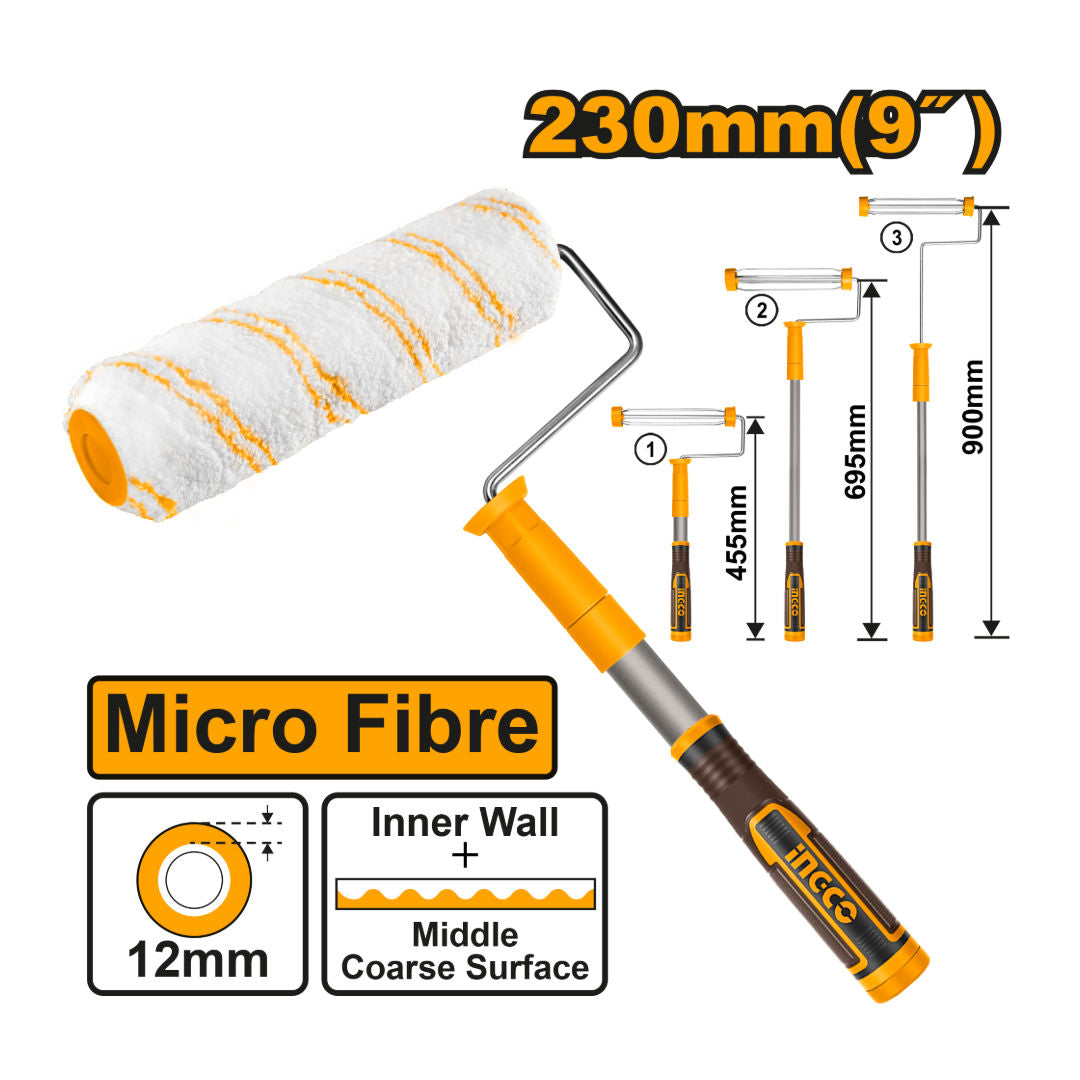 INGCO Telescoping Cylinder Brush Kit Microfiber, 230 mm