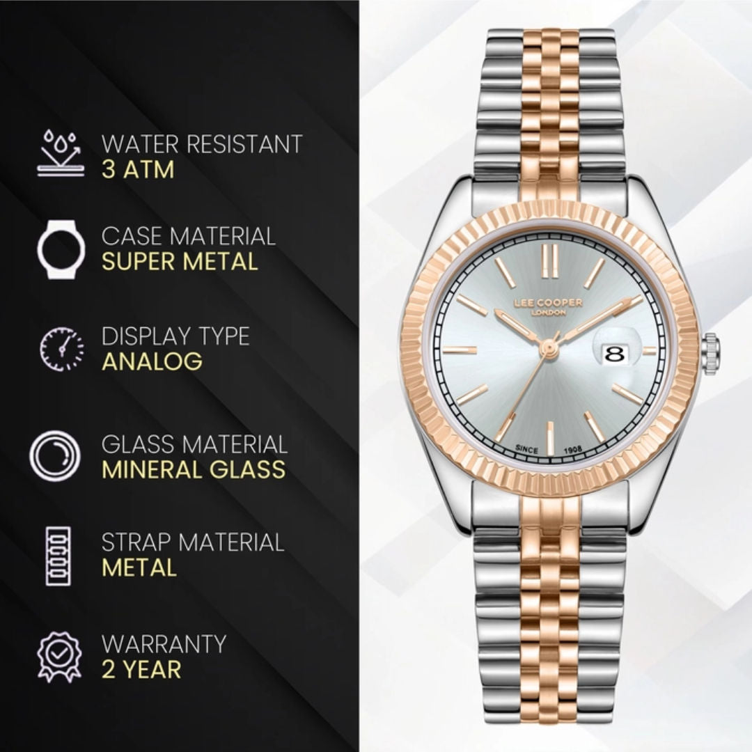 Lee Cooper Women's Silver Dial Watch, LC08210.530