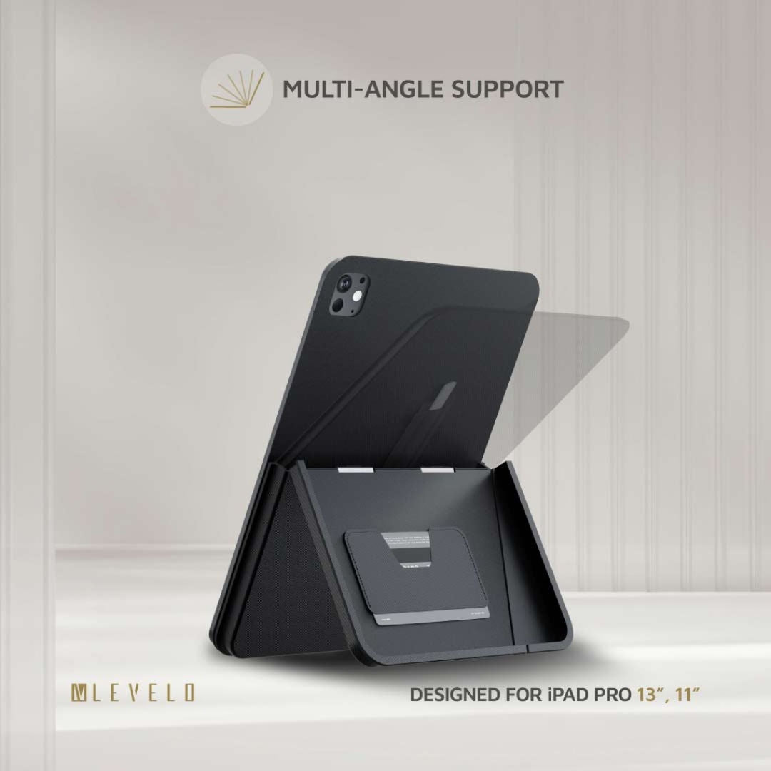 Levelo Omni 4 In-1 Case With Built-In Hand-Grip For Apple iPad, Multi-Angle Support