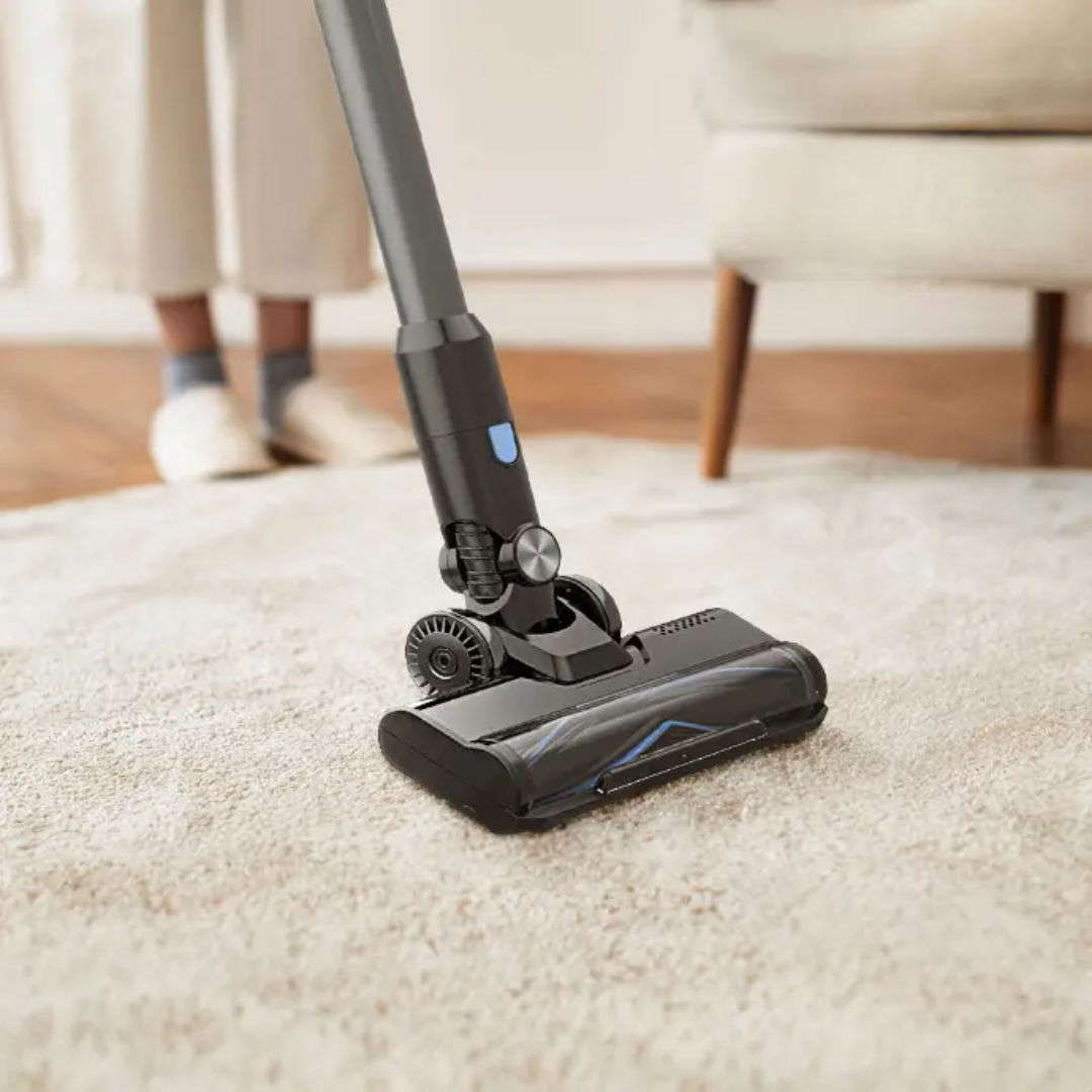 Powerology Cordless Stick Vacuum, 500mL Dust Bin, Black