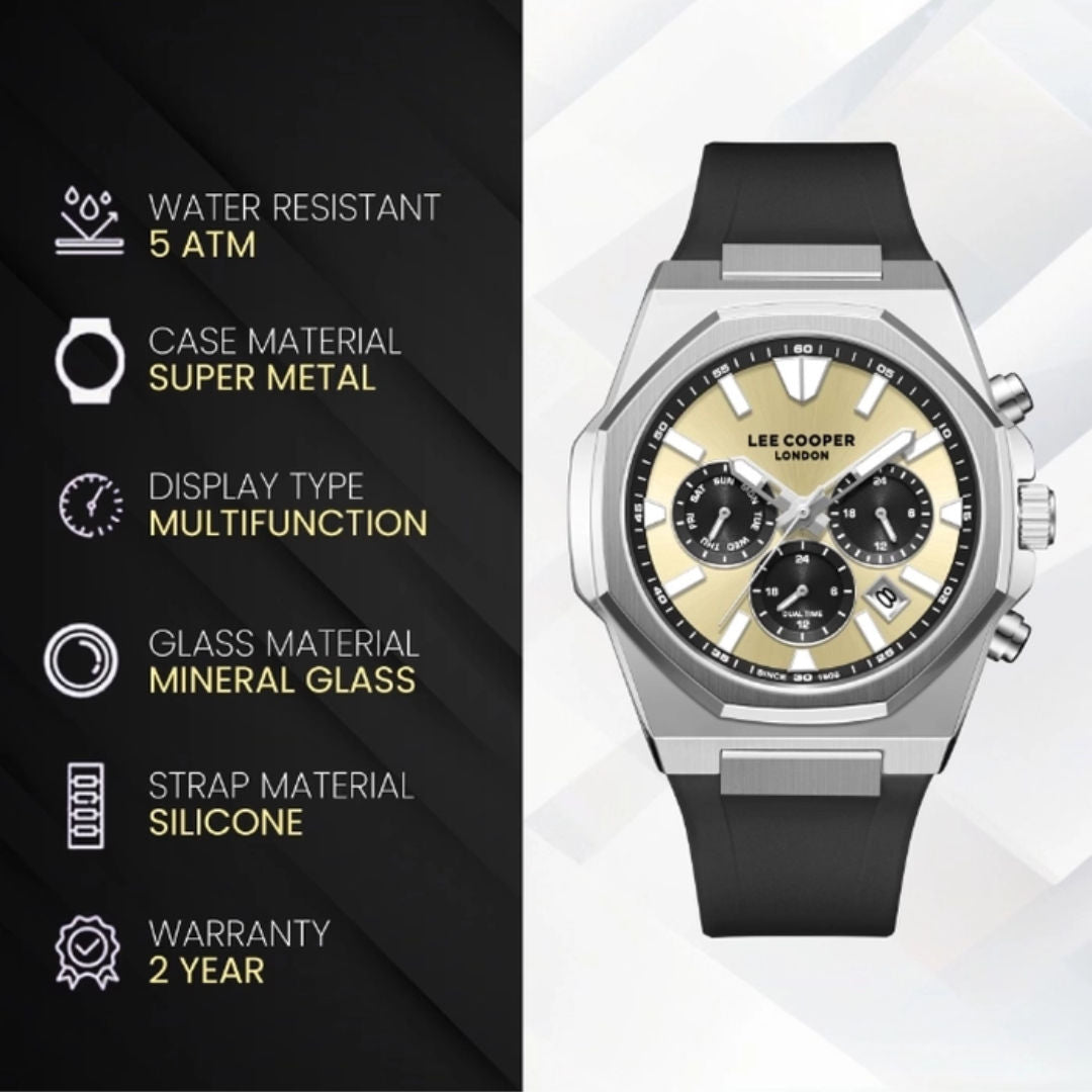 Lee Cooper Men's Multifunction Super Metal Case Watch, LC08313 Series